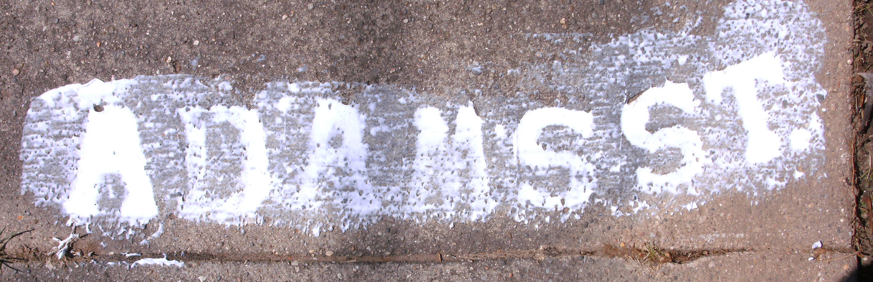 CONCRETE SIDEWALK STREET NAMES